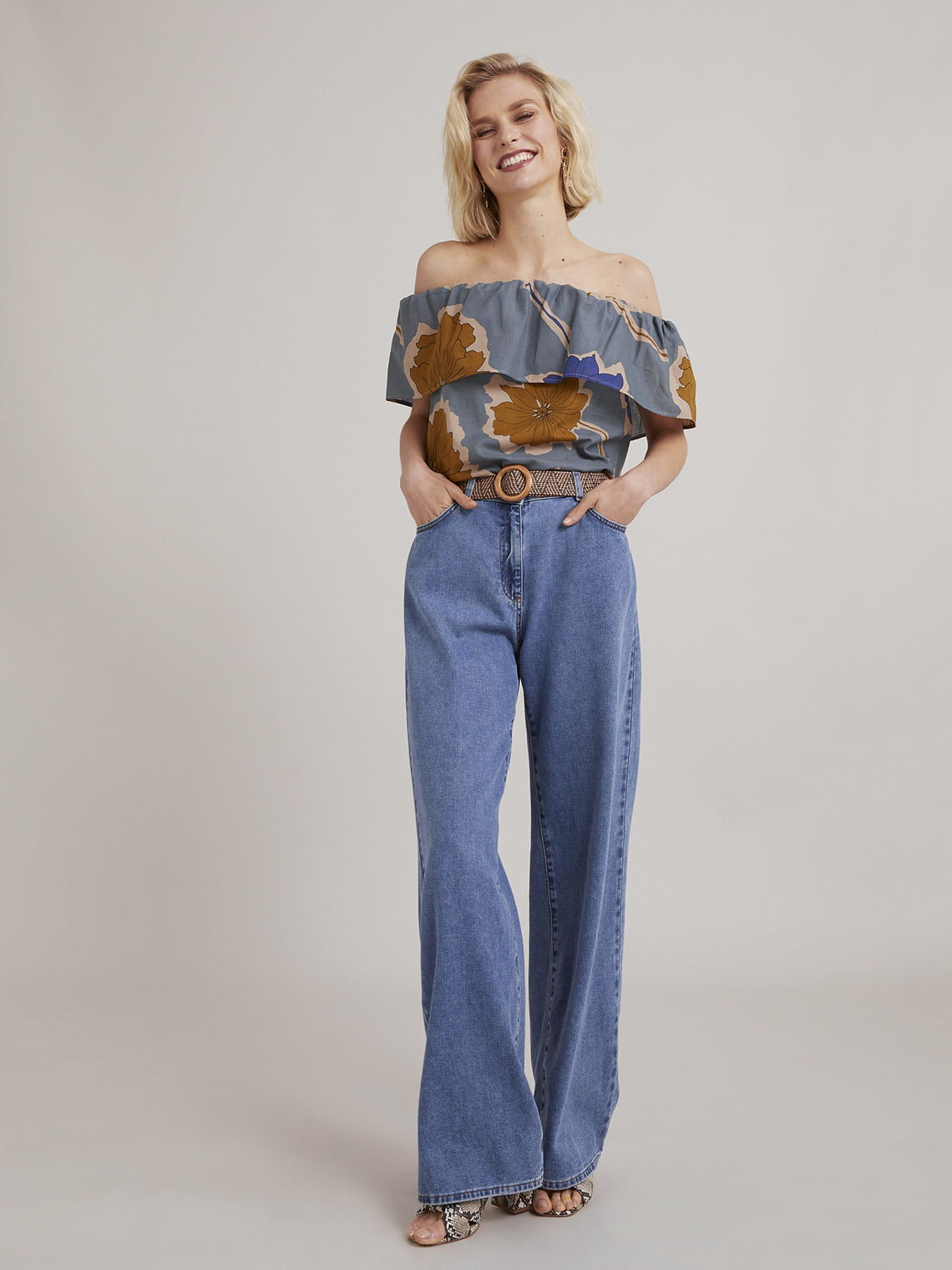 Miami palazzo jeans with belt - Oltre.com - DK