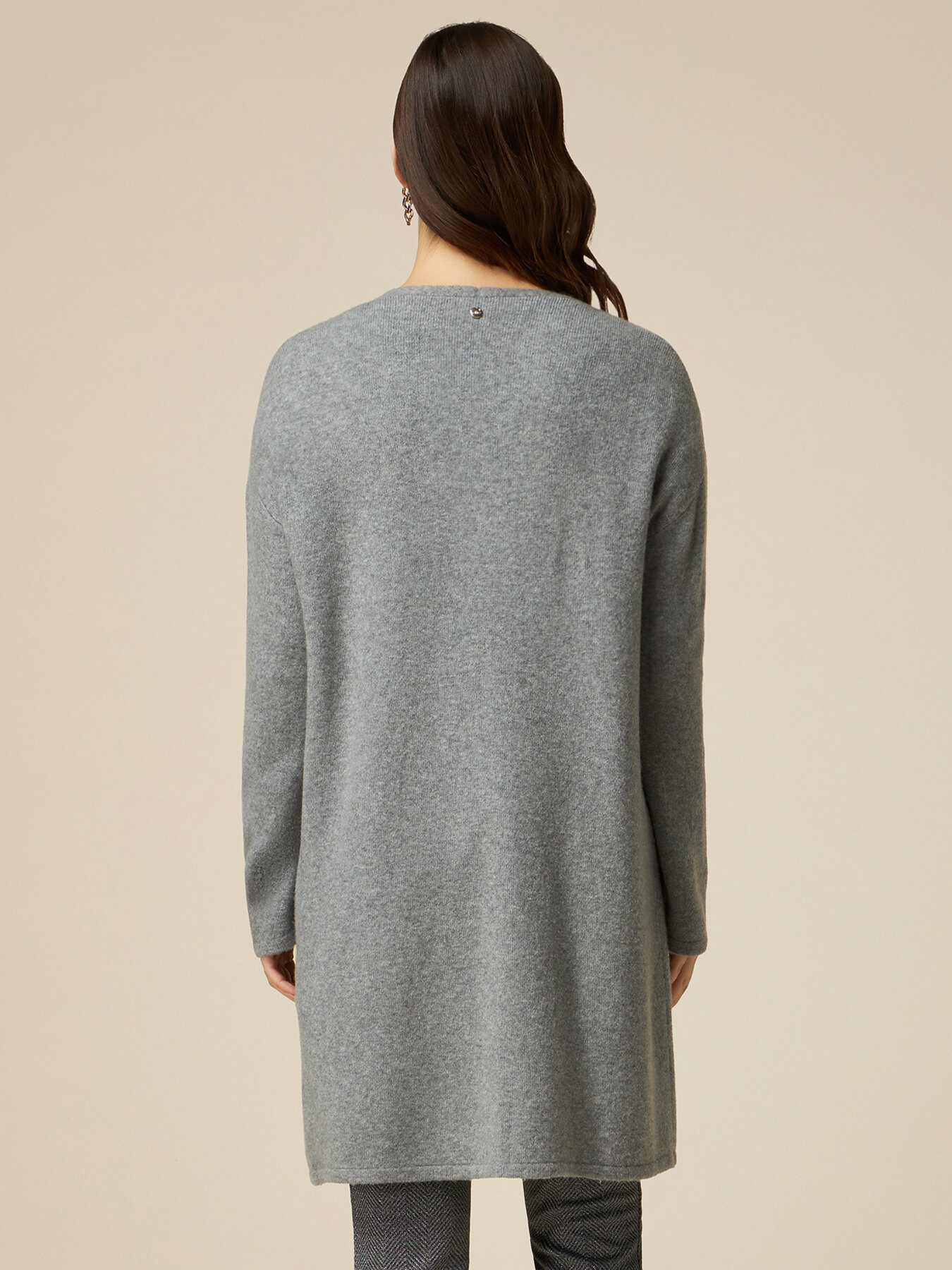 C&aacute;rdigan largo de mezcla de lana image number 1