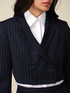 Pinstriped cropped blazer image number 3
