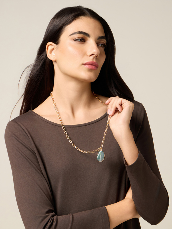 Necklace with stone pendant