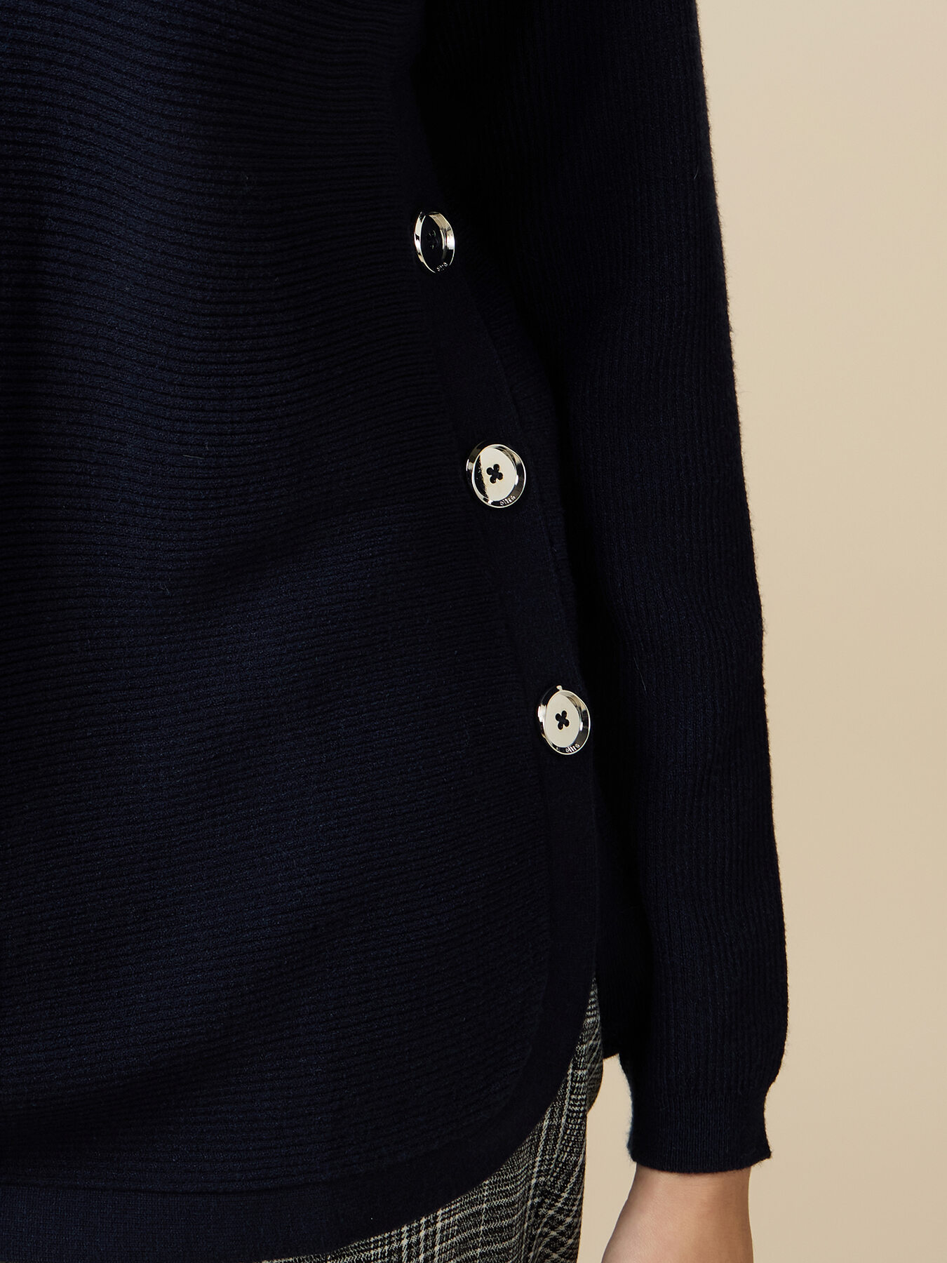Ottoman sweater with side buttons image number 2
