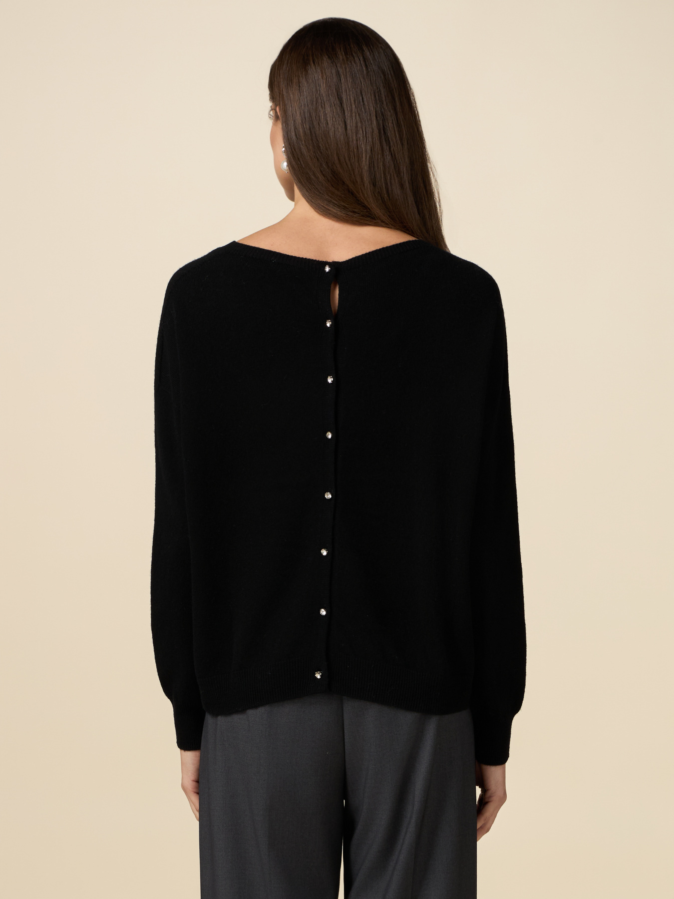 Pure wool sweater with buttons at the back image number 1