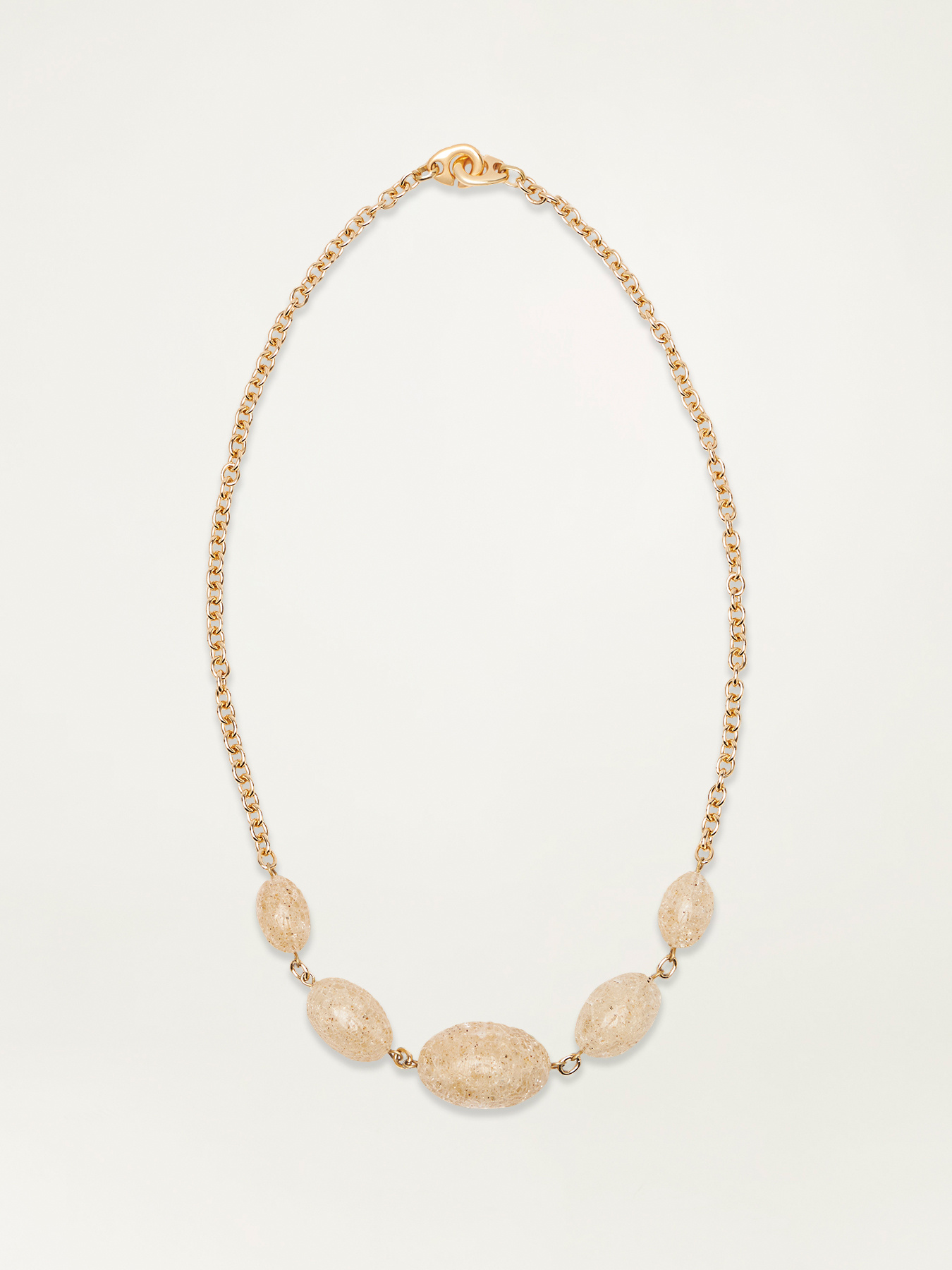 Collana lunga in galalite screziata image number 1