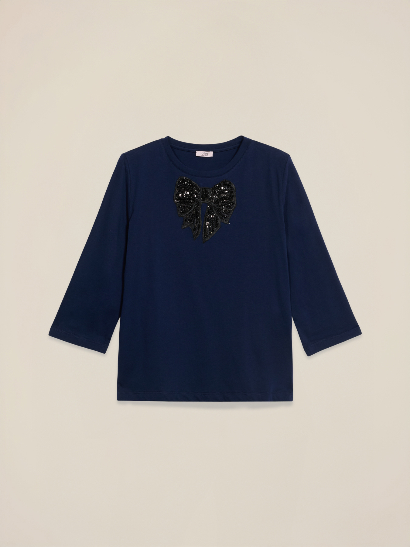 Jersey T-shirt with sequin patch image number 3