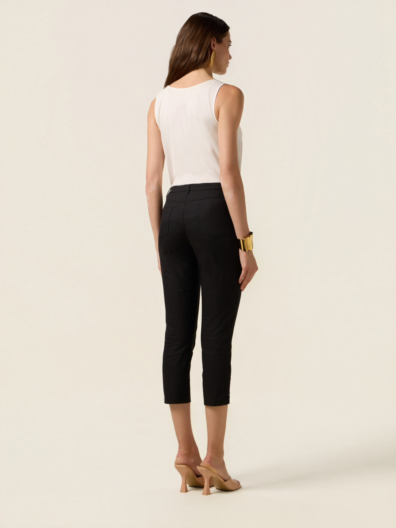Pantalones cropped de mezcla de algod&oacute;n image number 1