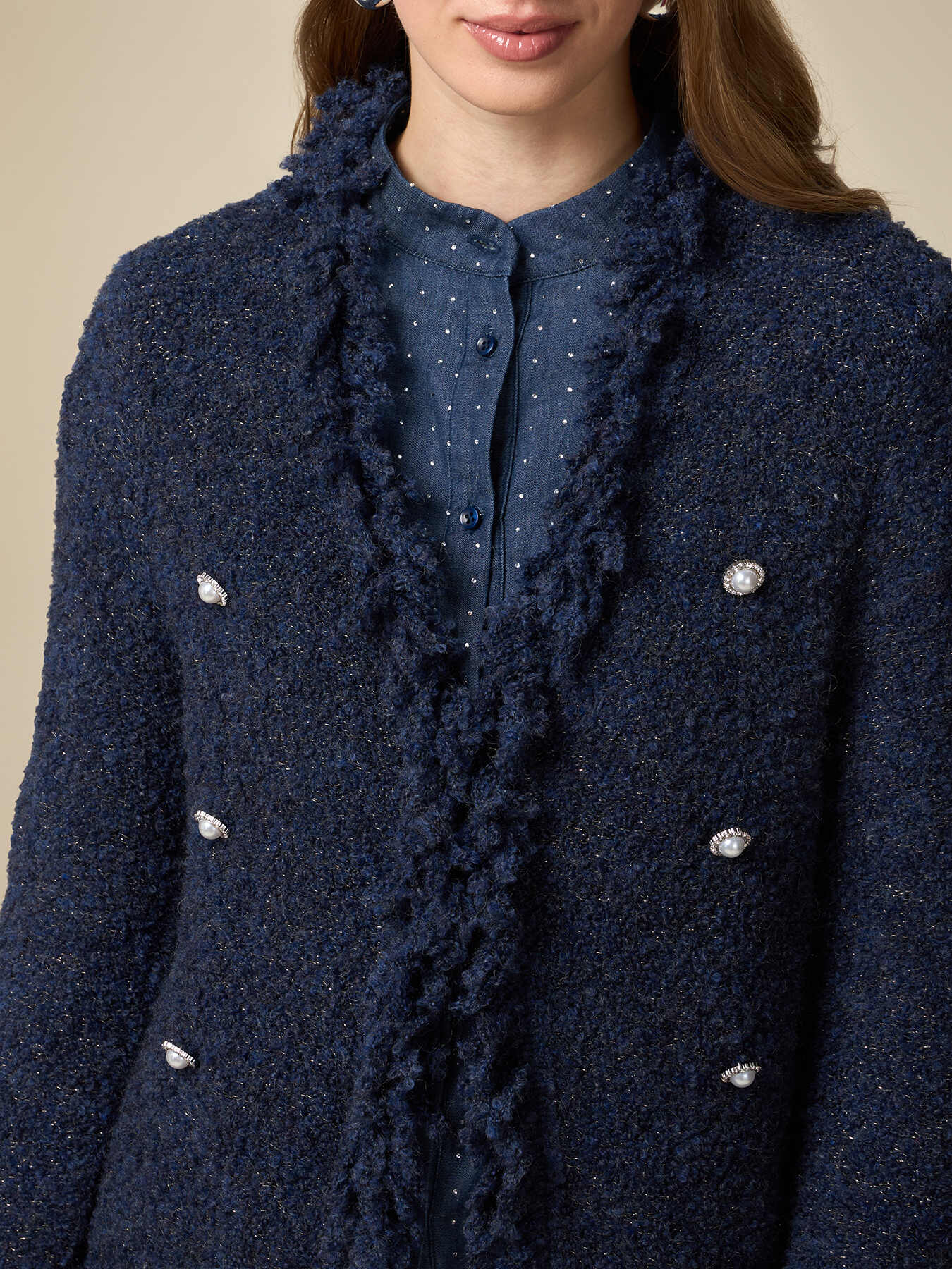 Wool blend boucl&eacute; cardigan image number 2
