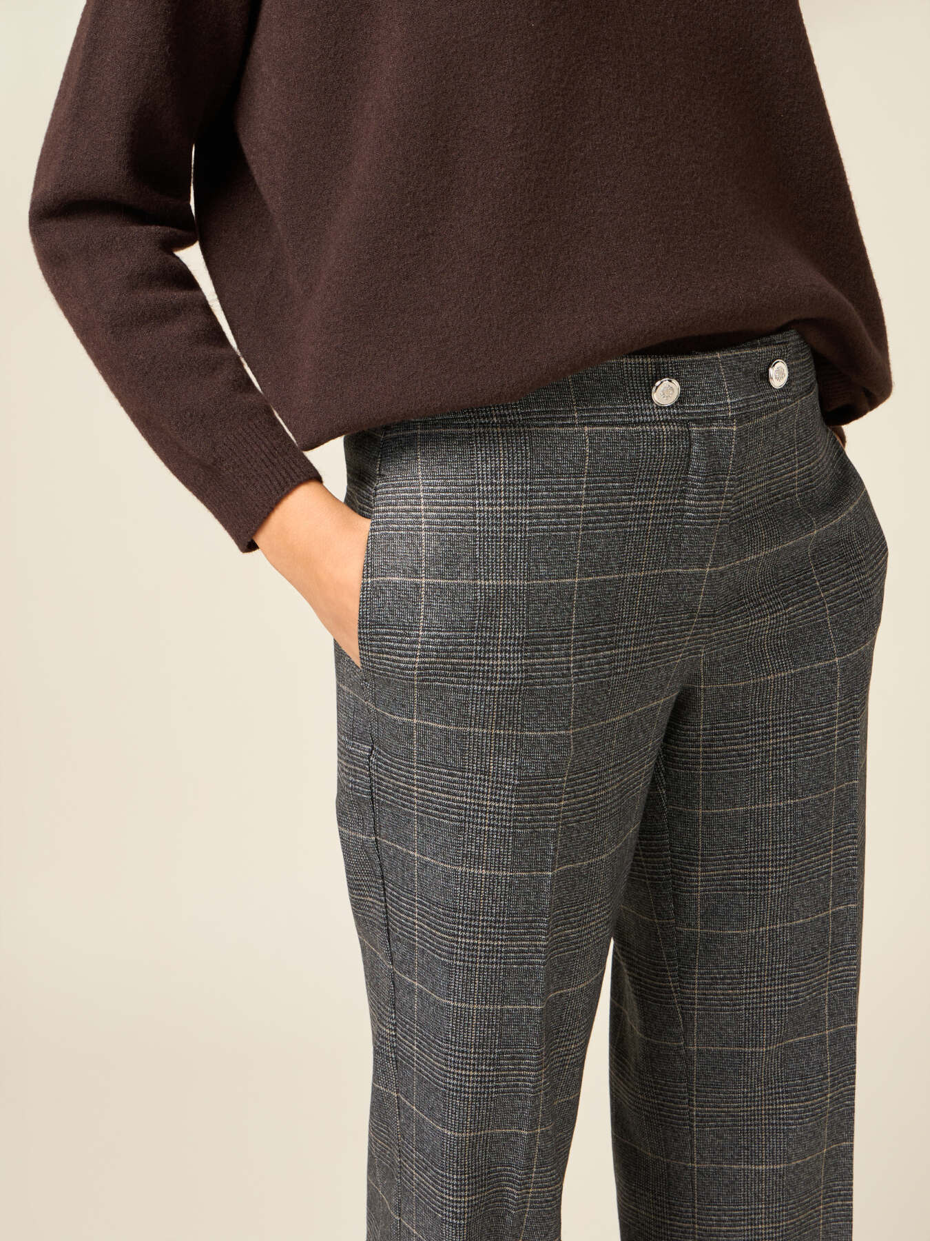 Pantalon palazzo &agrave; carreaux image number 2