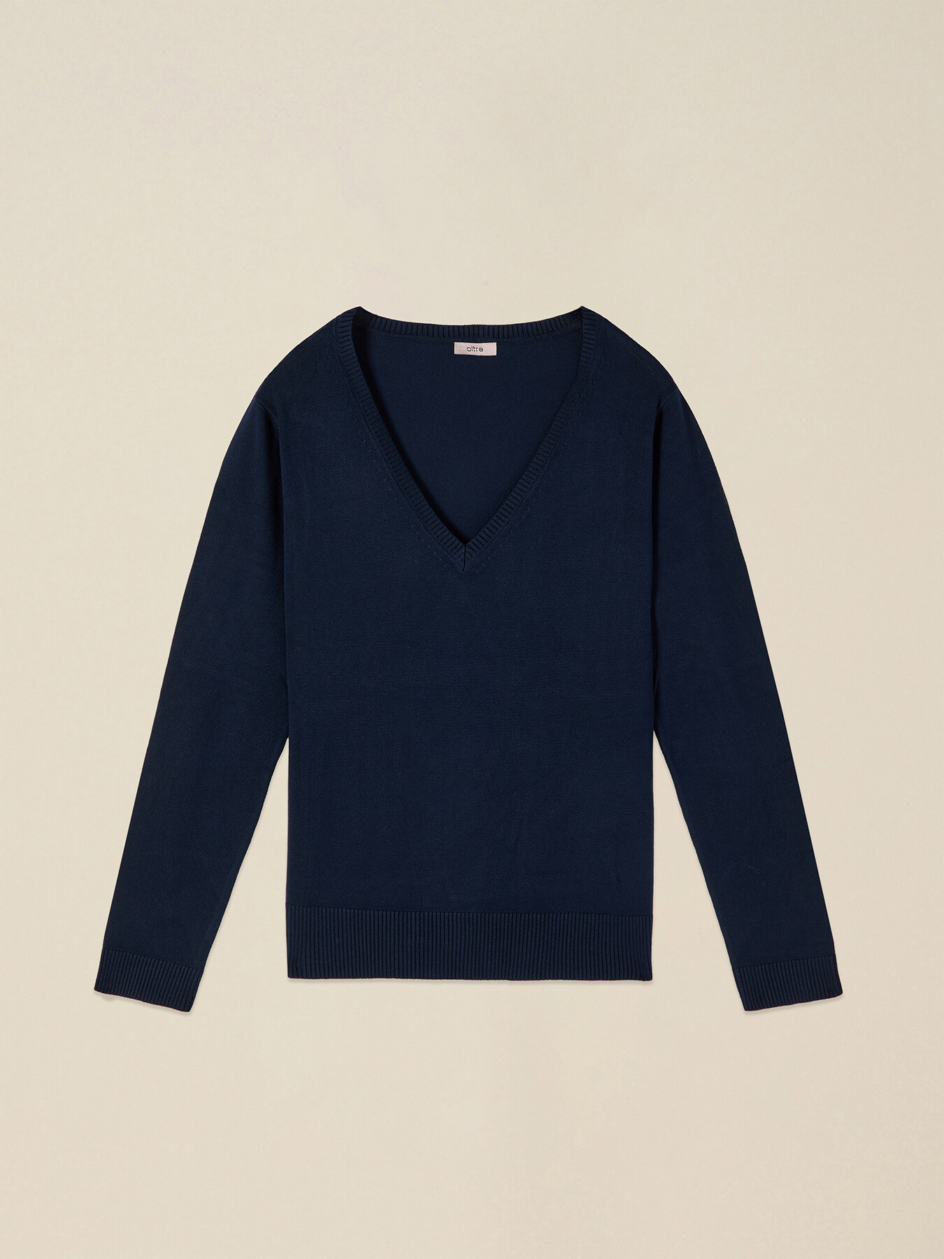 Maglia misto viscosa scollo a V image number 3