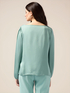 Long-sleeved blouse in viscose satin image number 1