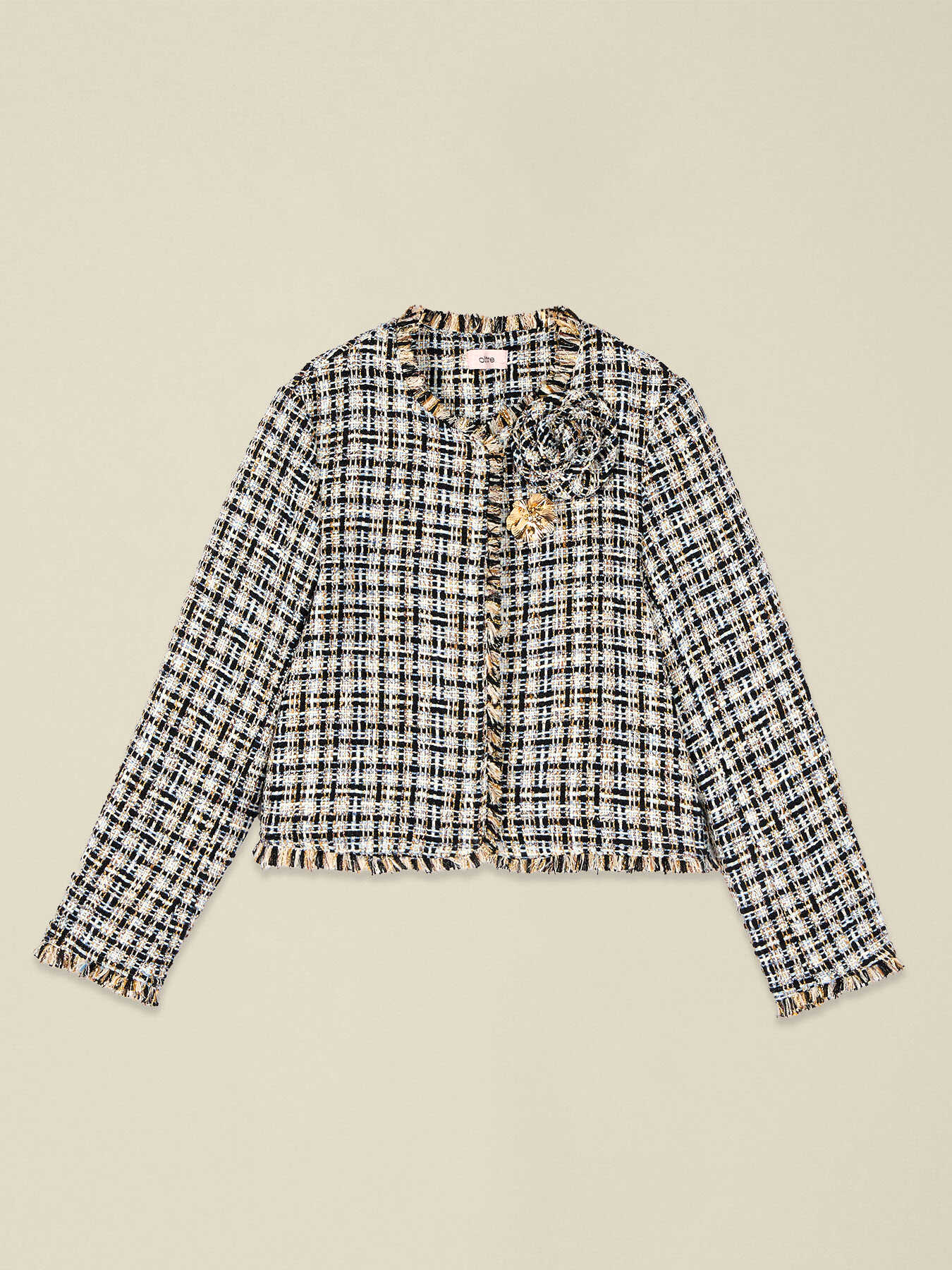 Kurze Tweedjacke mit Brosche image number 3