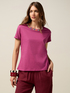 T-shirt con ricamo in pietre colorate image number 0