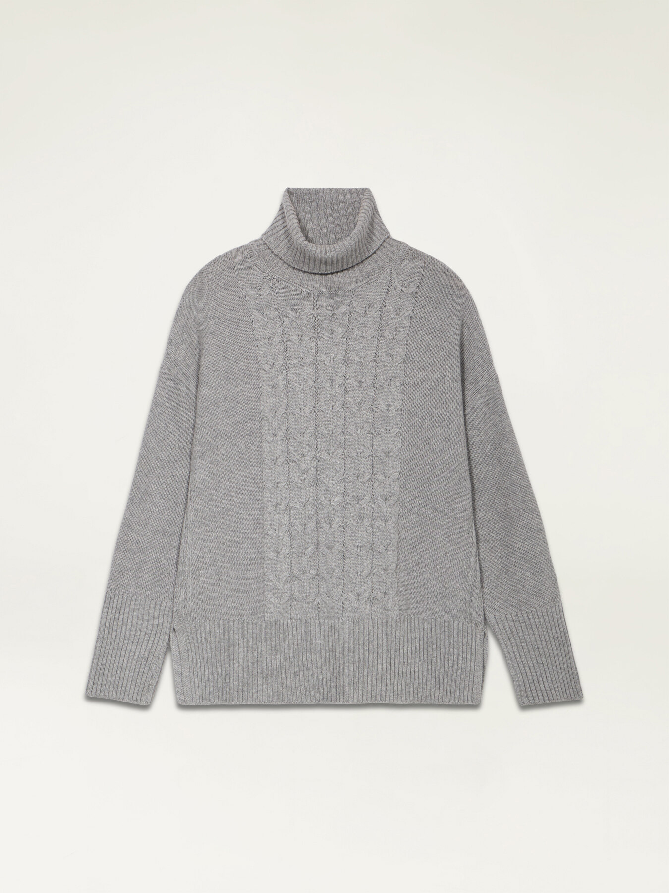 Rollkragenpullover mit Zopfdetail image number 3