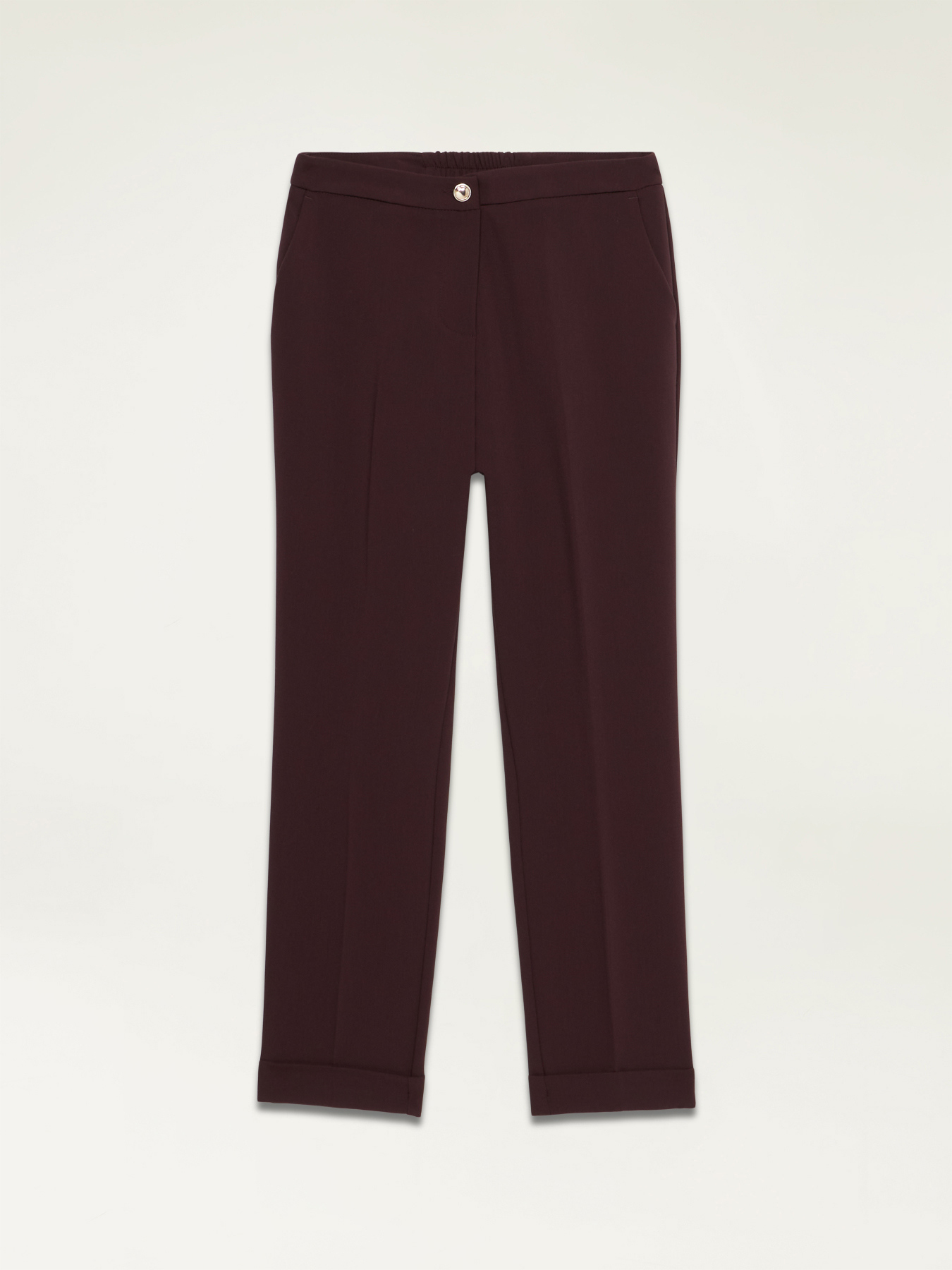 Regular viscose blend trousers image number 4
