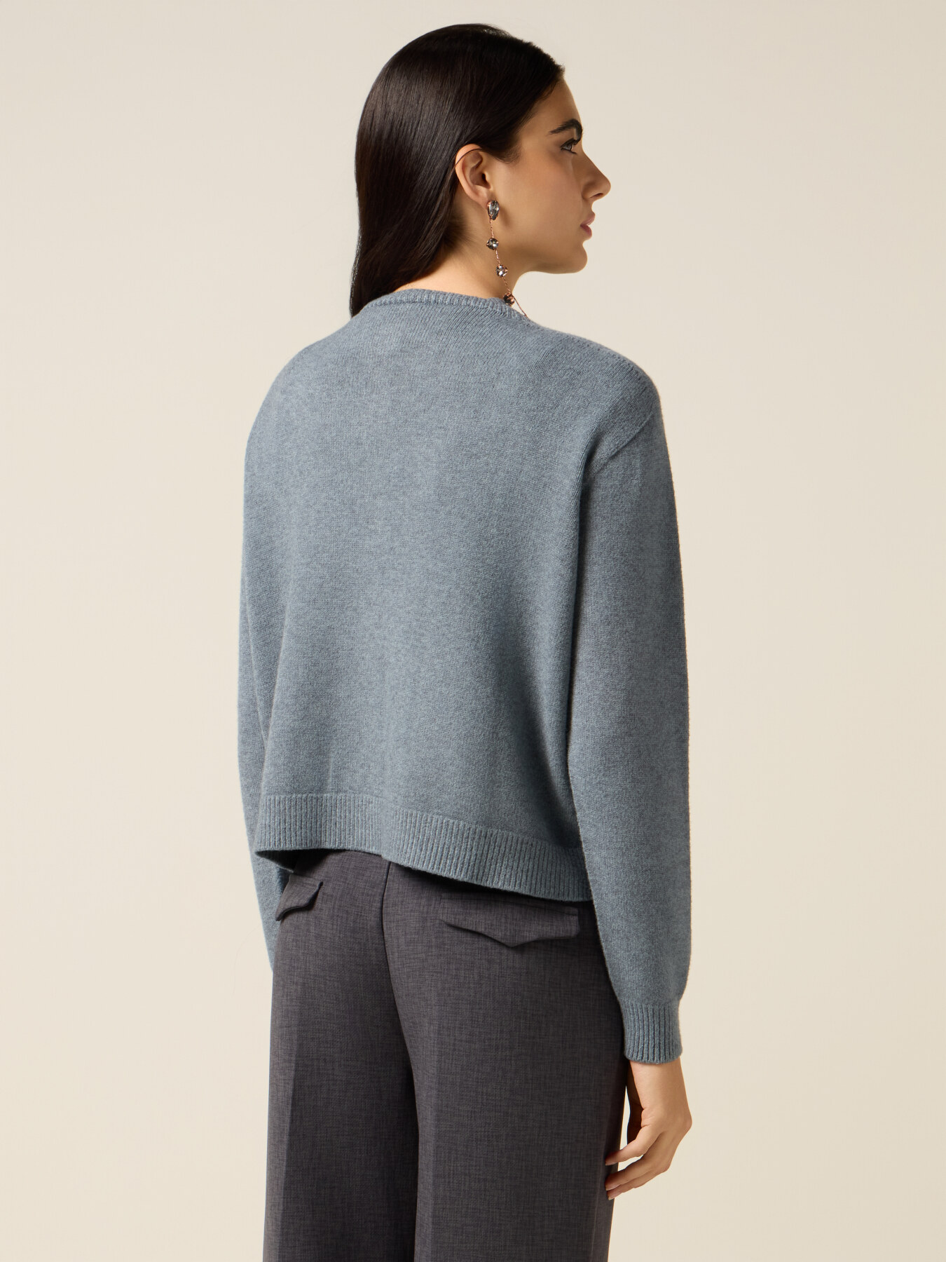 Cardigan aus Viskose-Mischgewebe mit Kristallen image number 1