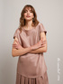 Blusa maniche corte in raso image number 0