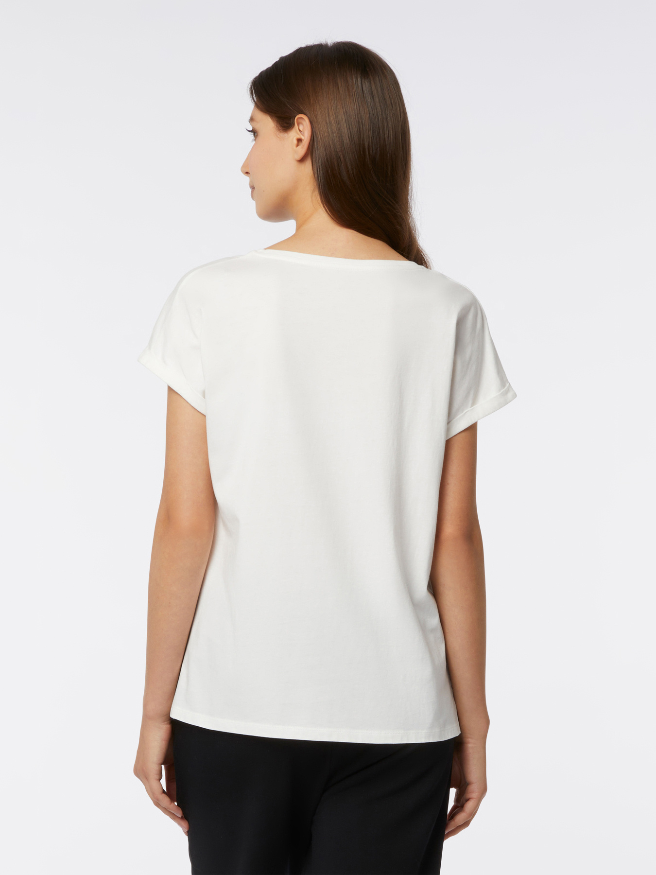 T-shirt with lettering and gem stones image number 1