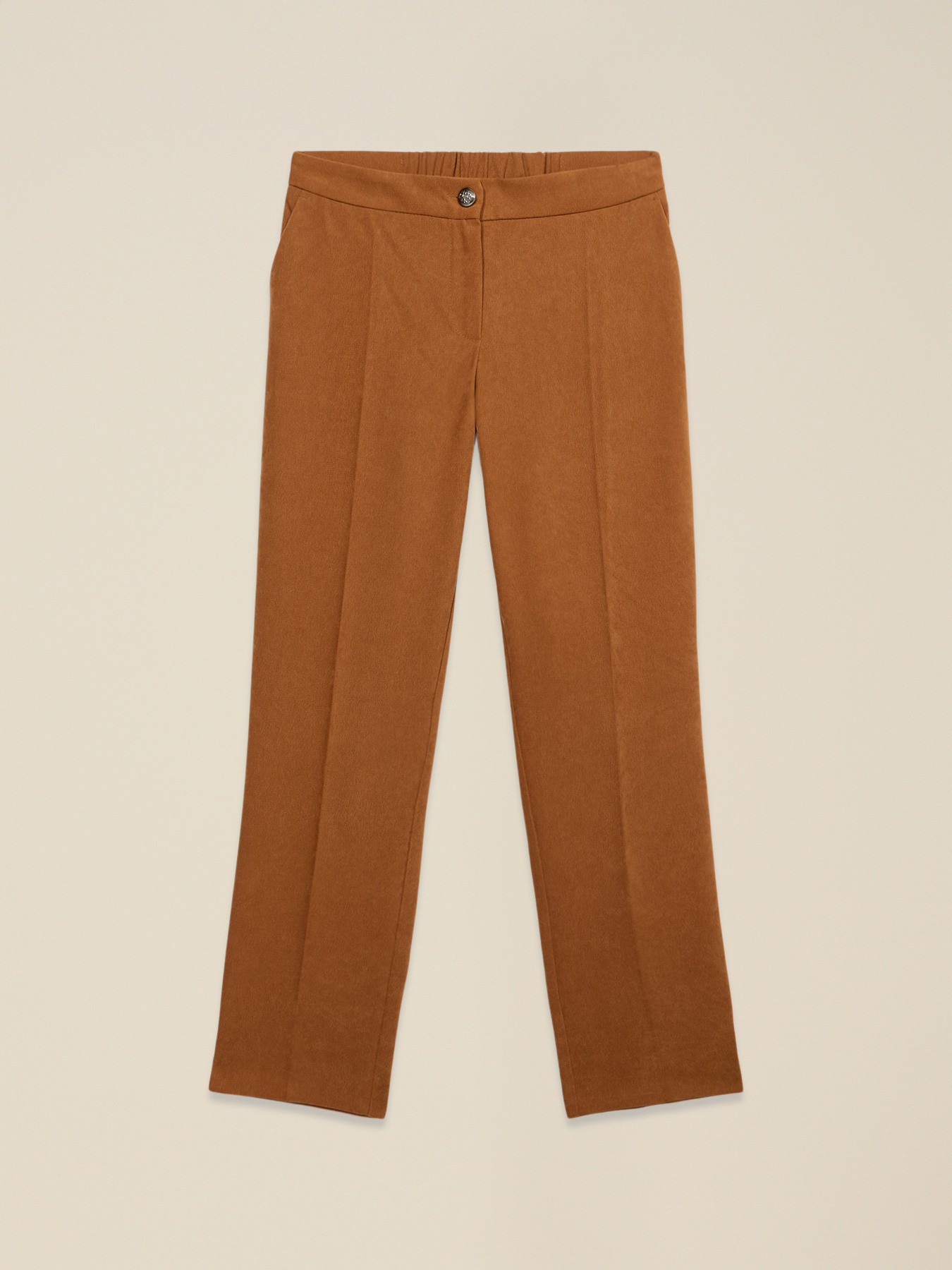 Pantalon regular en velours c&ocirc;tel&eacute; image number 4