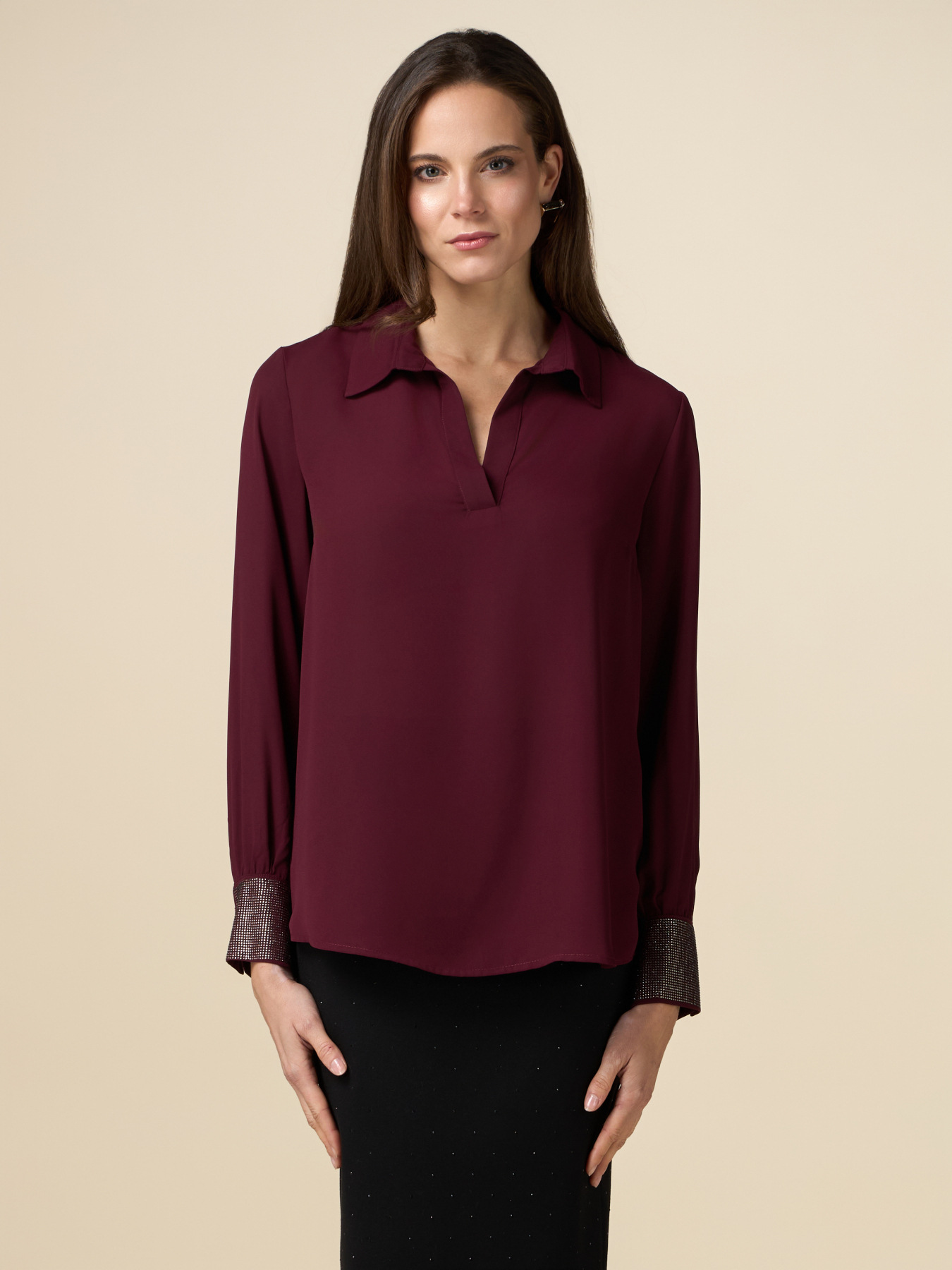 Georgette blouse with crystals image number 0
