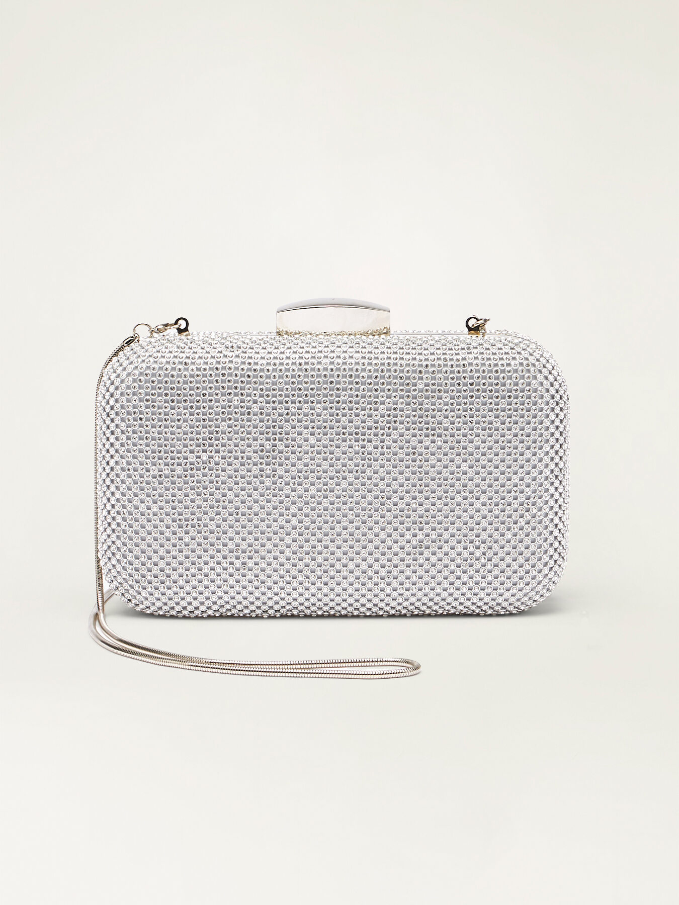 Rigid clutch bag with rhinestones image number 1