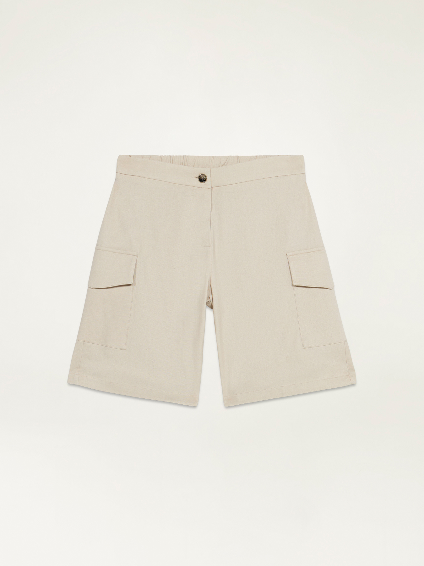 Linen-blend cargo shorts image number 4