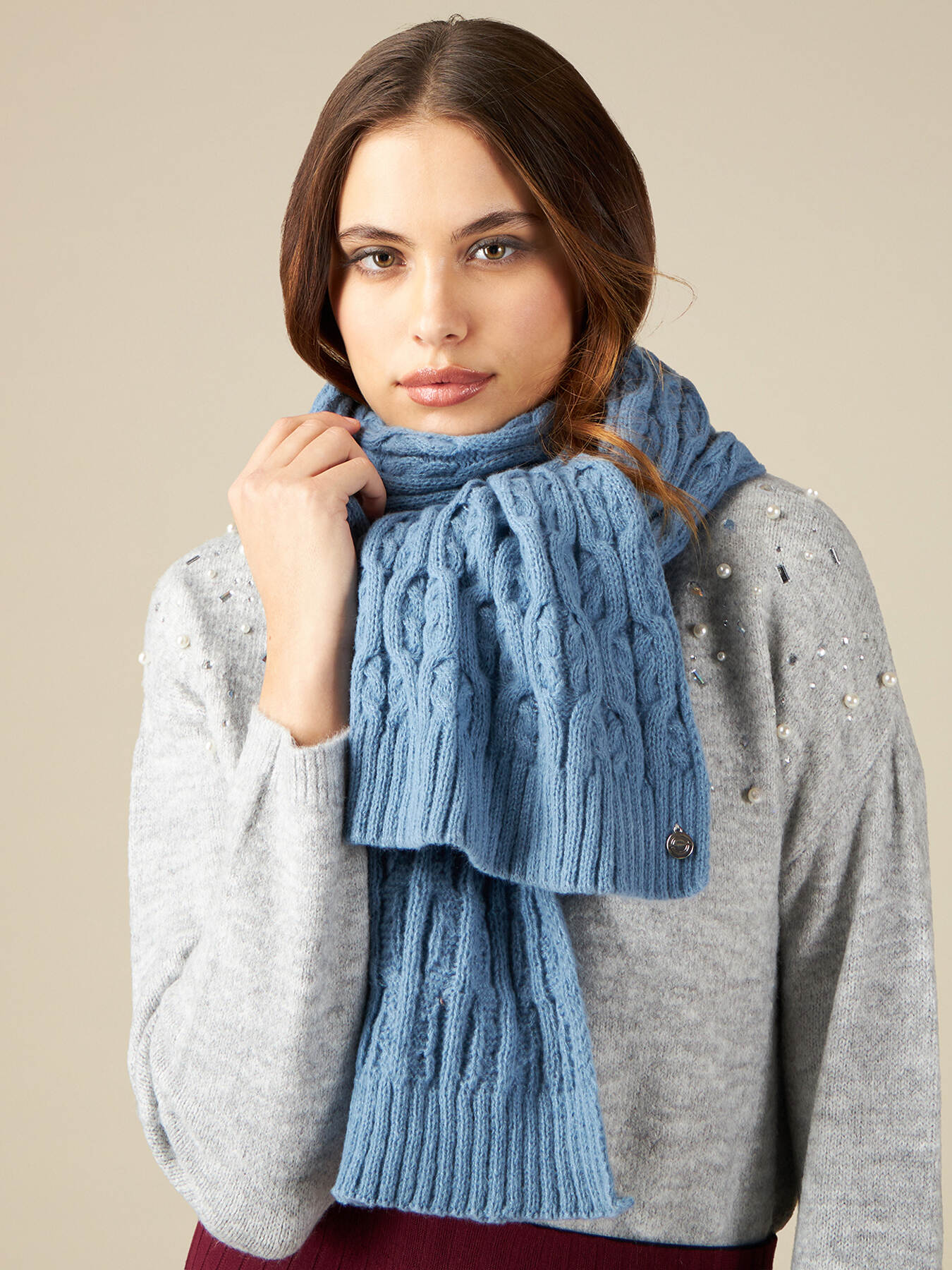 Schal mit Zopfmuster image number 0