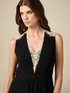 Langes Kleid mit kontrastierender Spitze image number 3