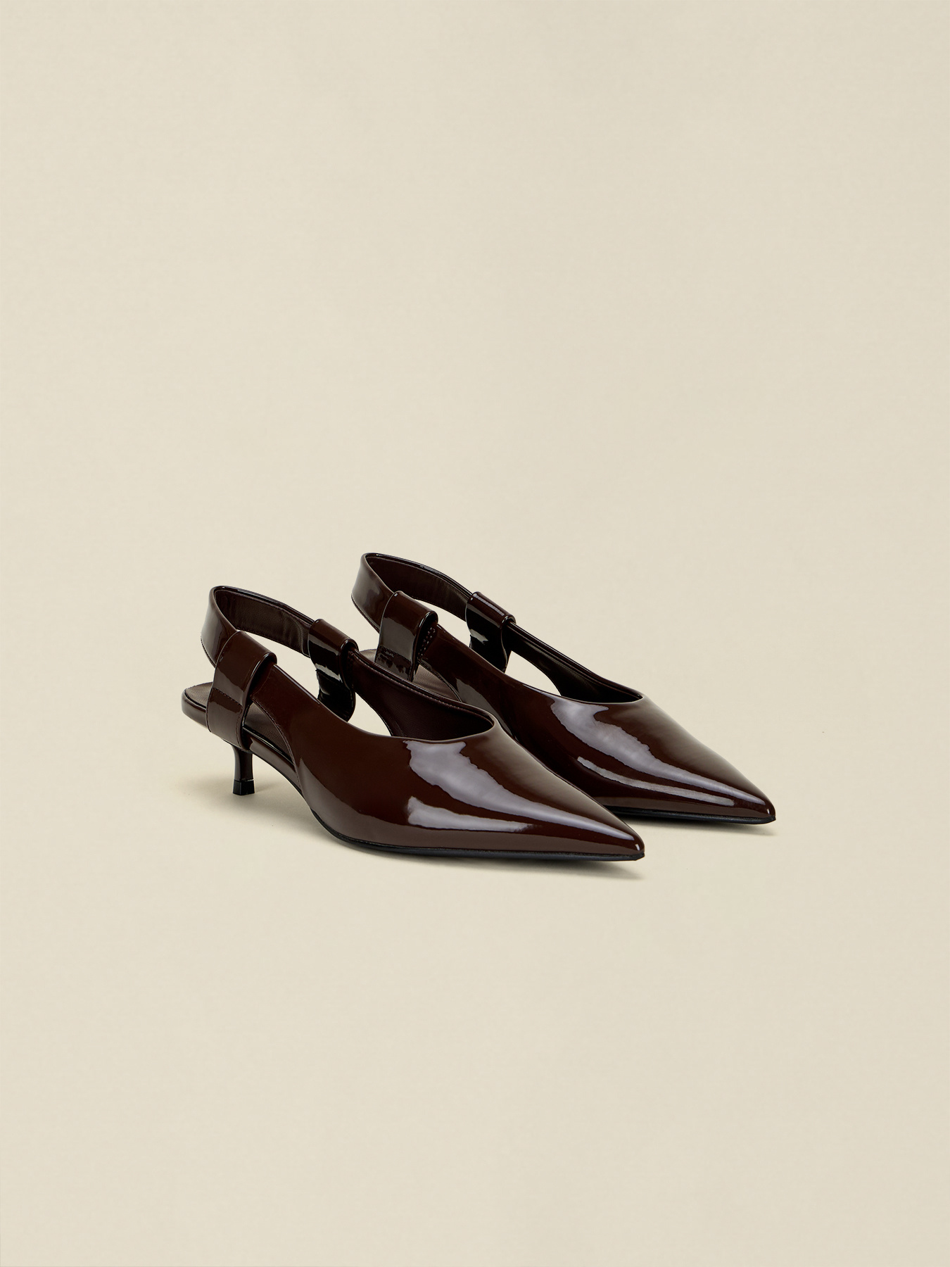Patent leather slingback pumps image number 1