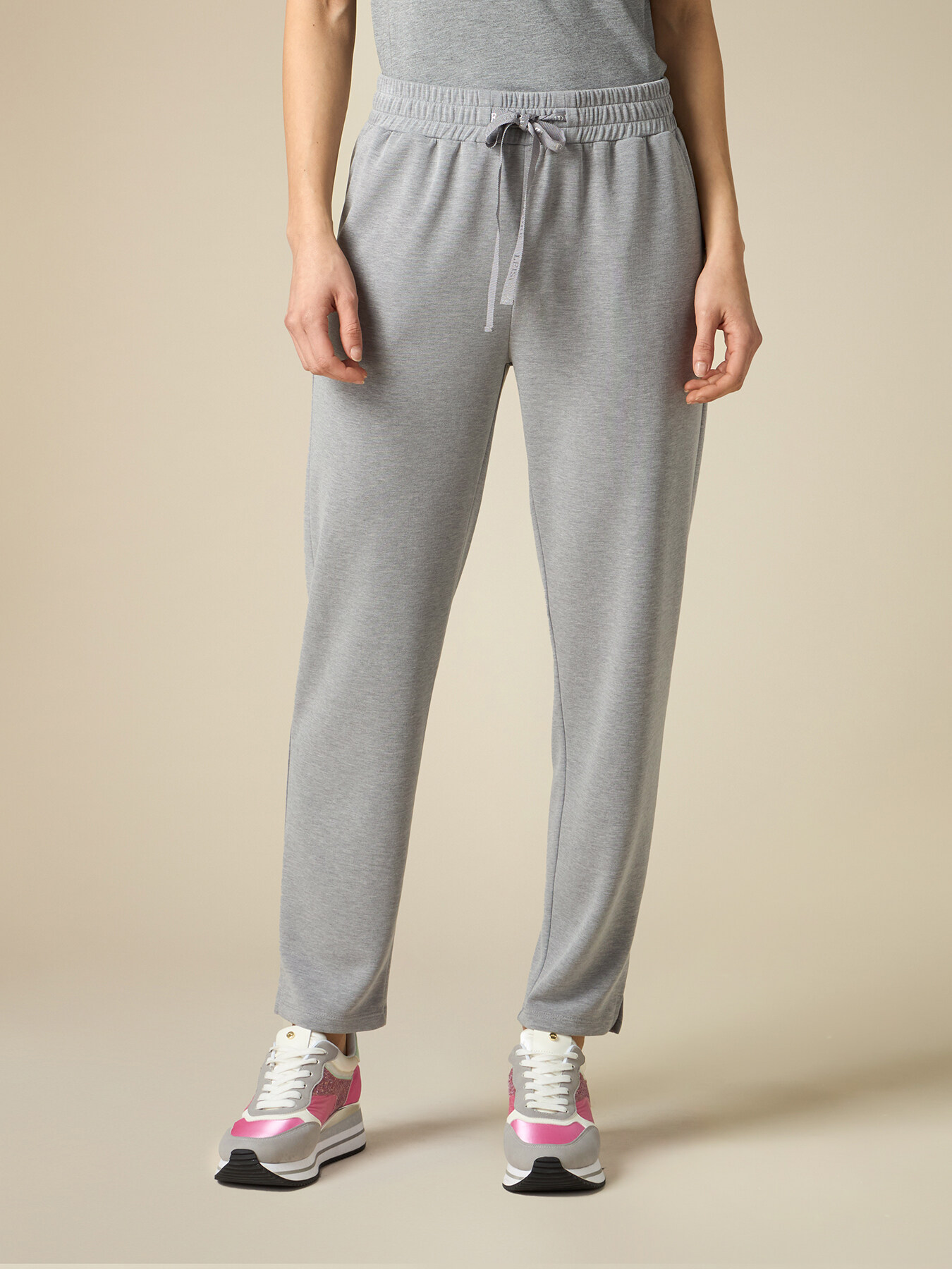 Joggers soft touch in felpa m&eacute;lange image number 3