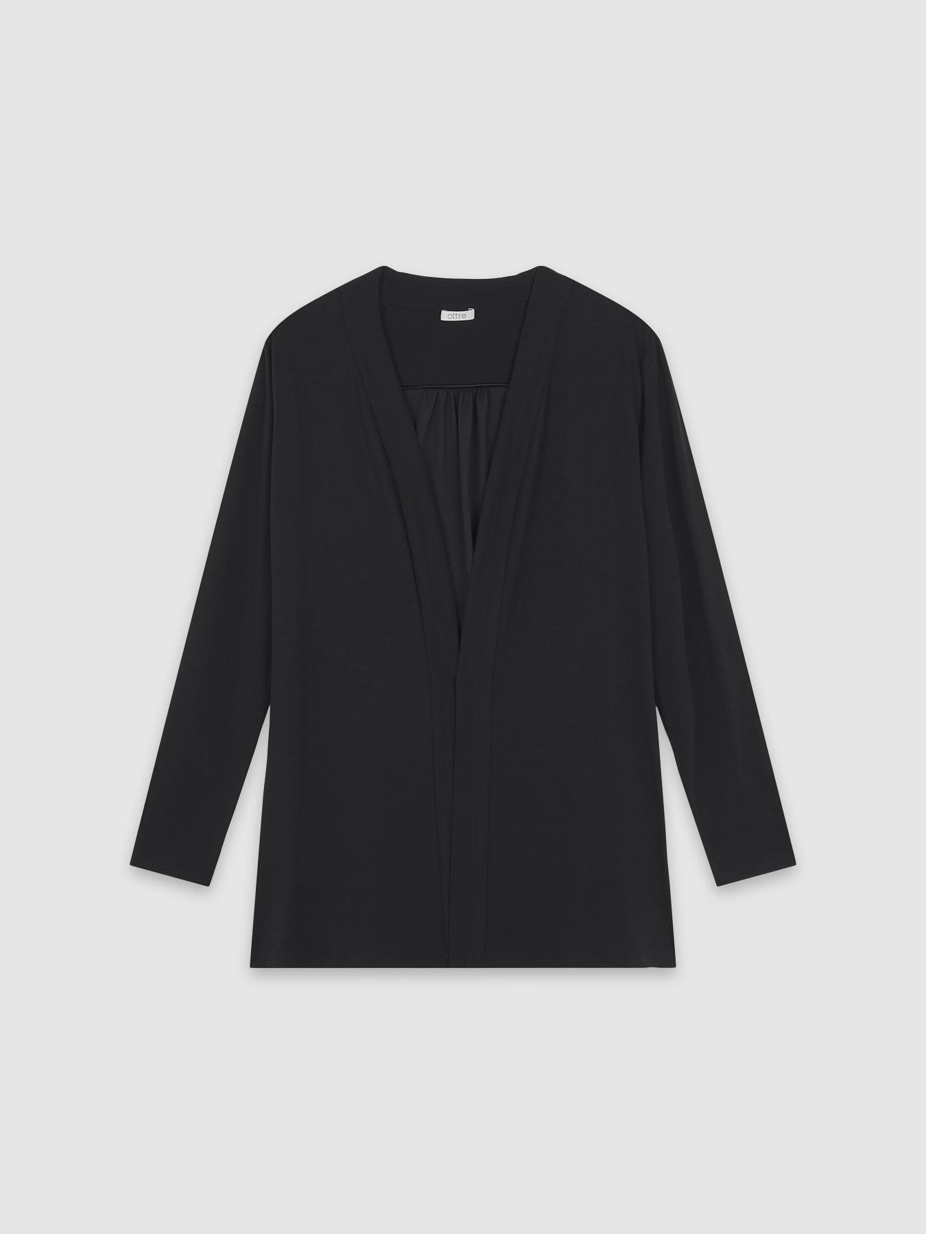 Cardigan in raso e jersey image number 3
