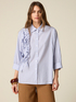 Oversized poplin shirt with ruffles image number 0