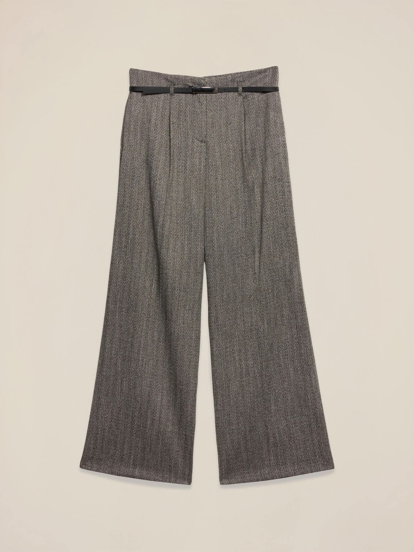 Pantalon palazzo en flanelle &agrave; rayures image number 5