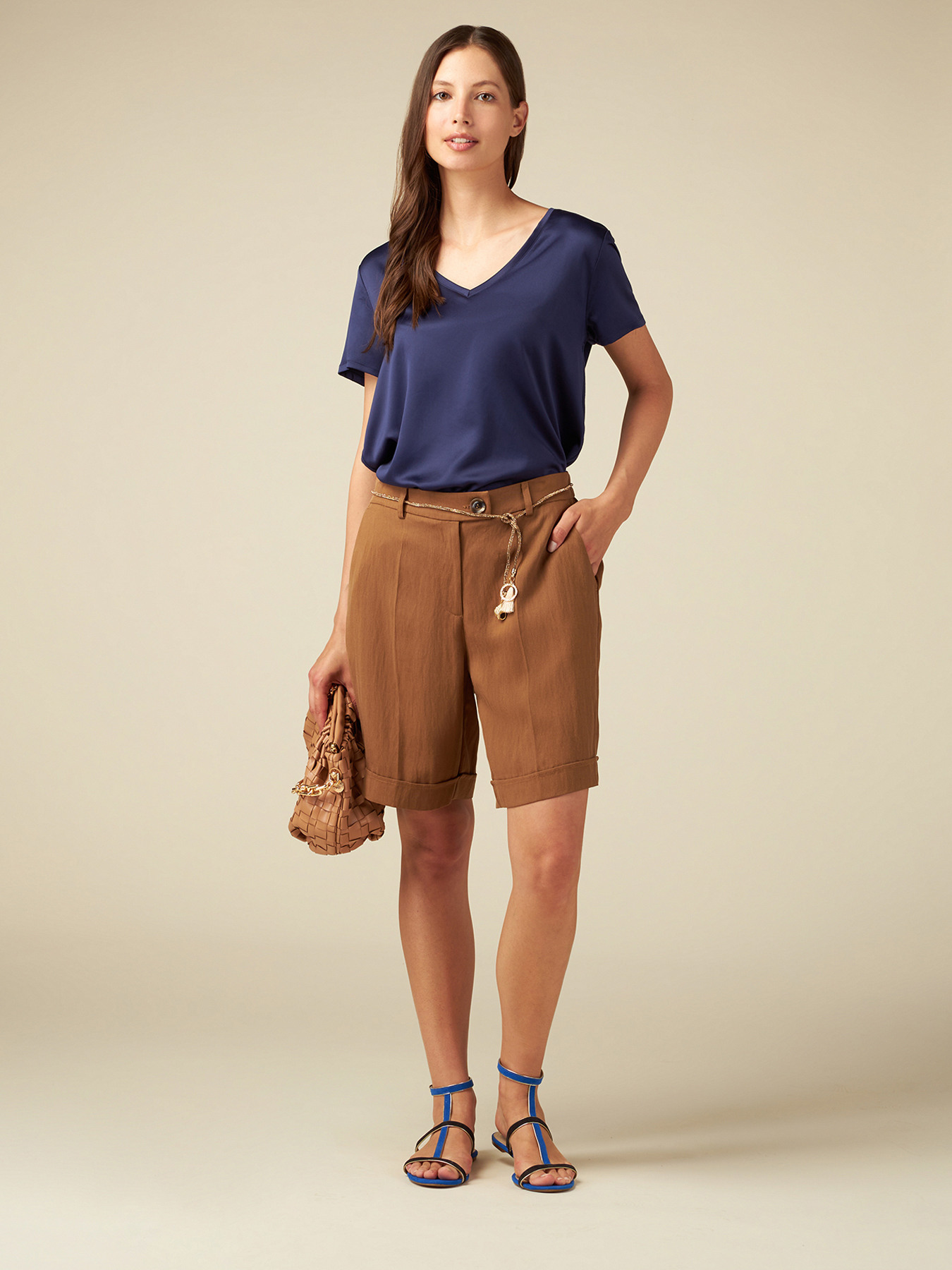 Tencel-blend Bermuda shorts image number 0