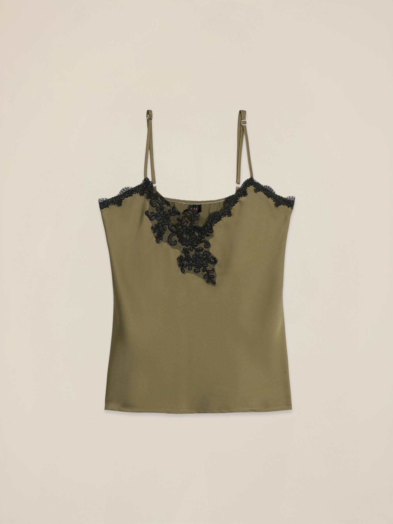 Satin-Top mit Spitze image number 3