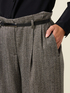 Pantalon palazzo en flanelle &agrave; rayures image number 3