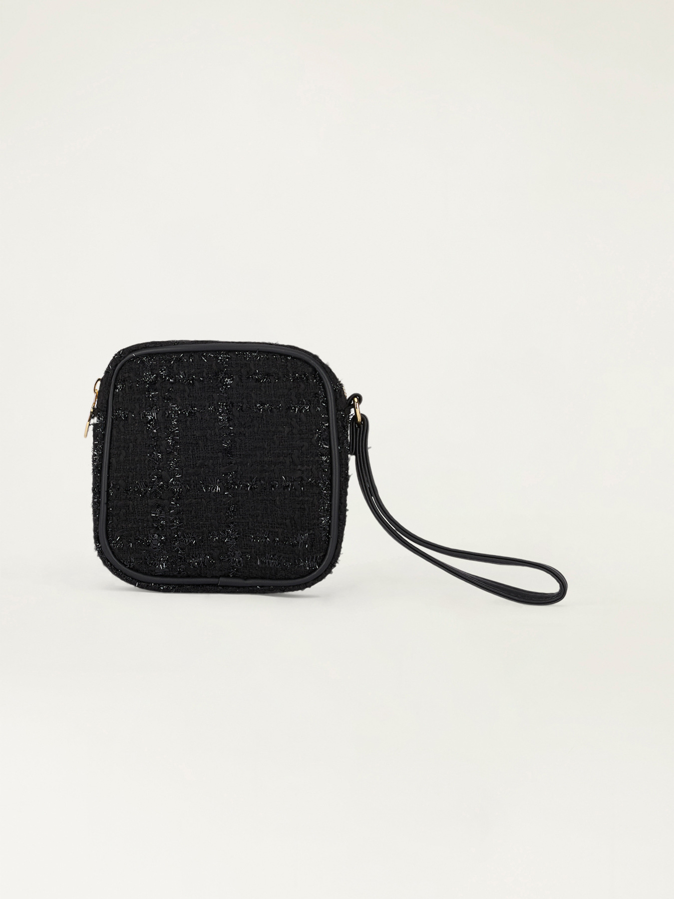 Quadratische Pochette aus Tweed image number 0