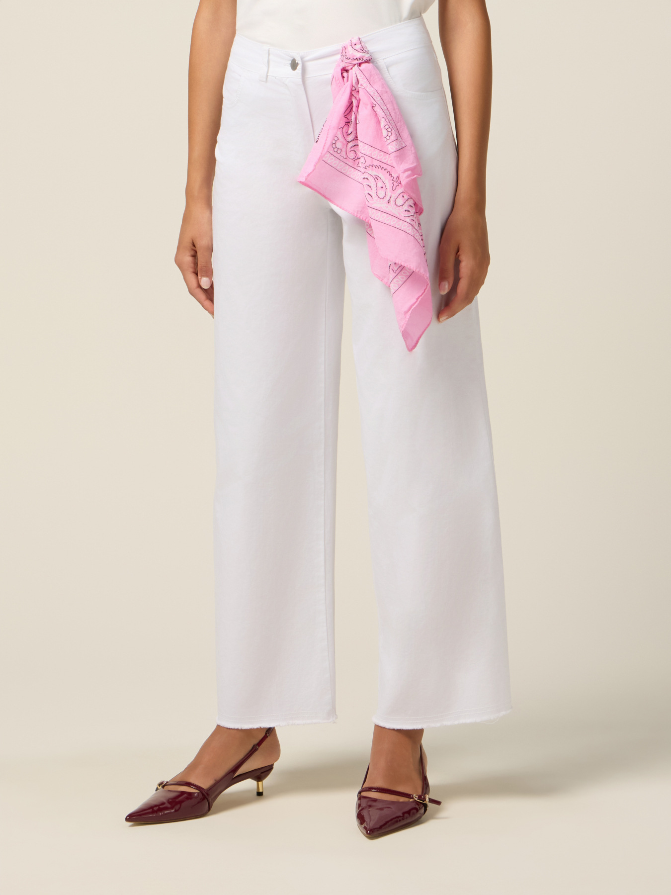 Cotton palazzo pants with bandana image number 3