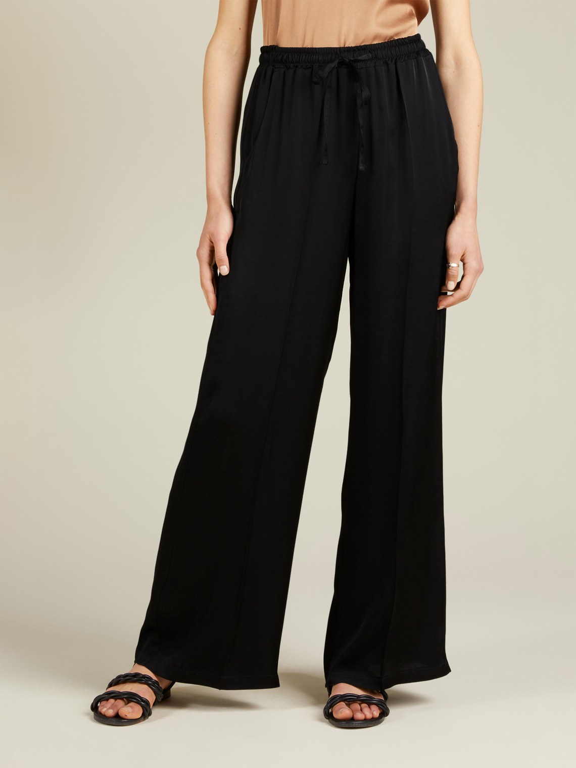 Pantaloni palazzo in raso fluido - Oltre.com