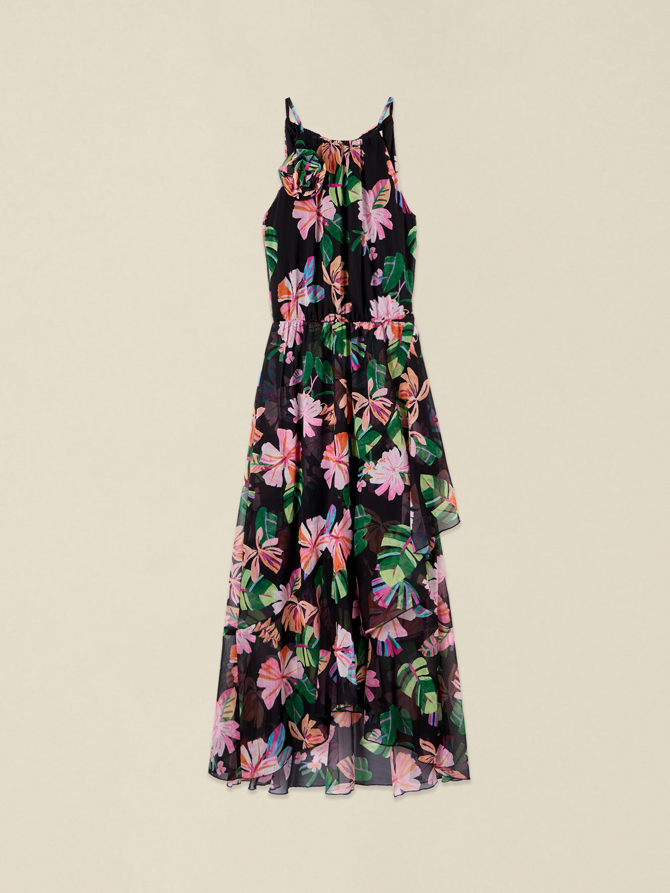 Vestito flare senza maniche fantasia image number 3