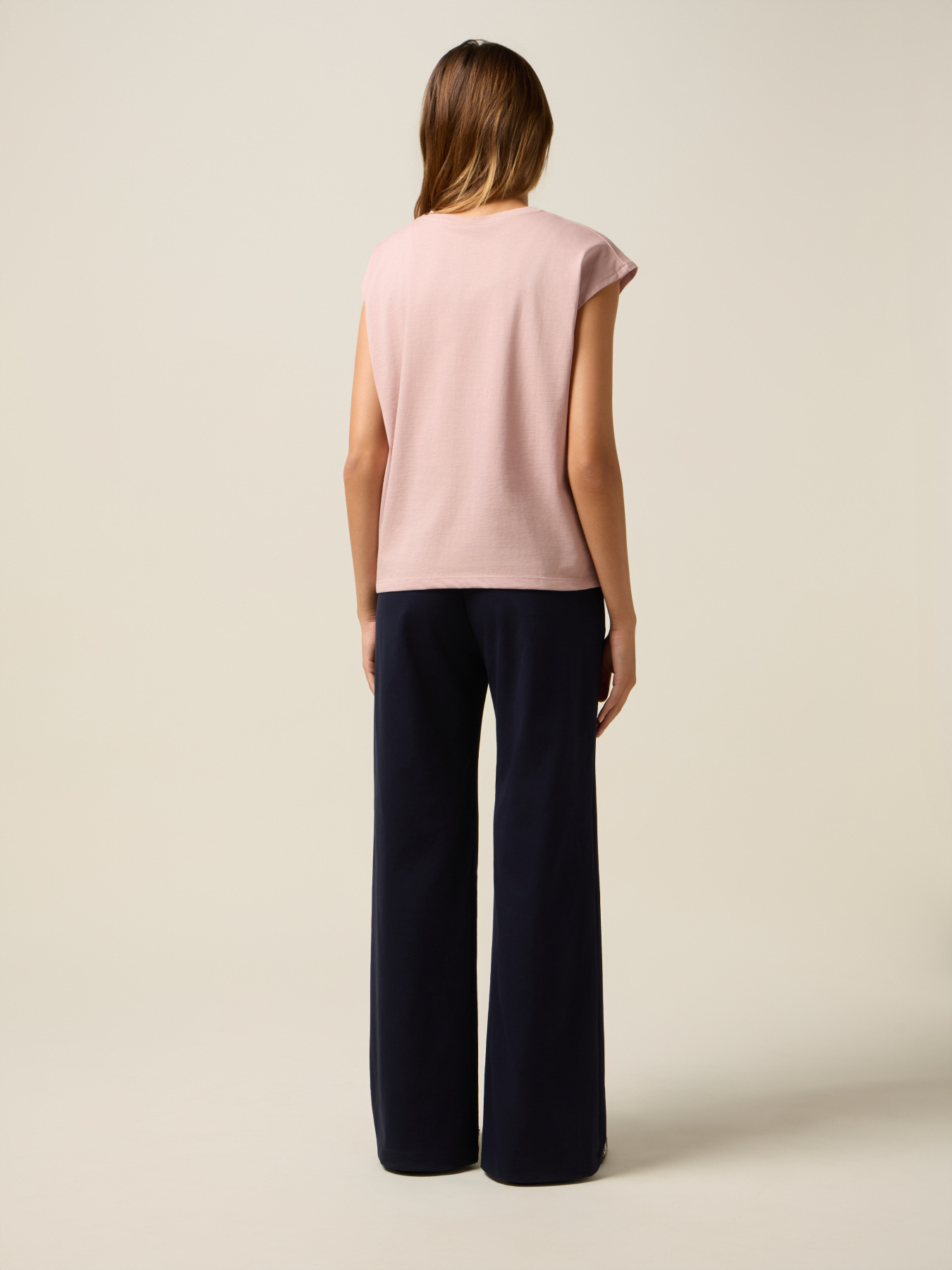 Tricou din jerseu cu broderie cu litere image number 1