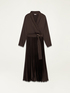 Midi satin dress with pleated skirt image number 4