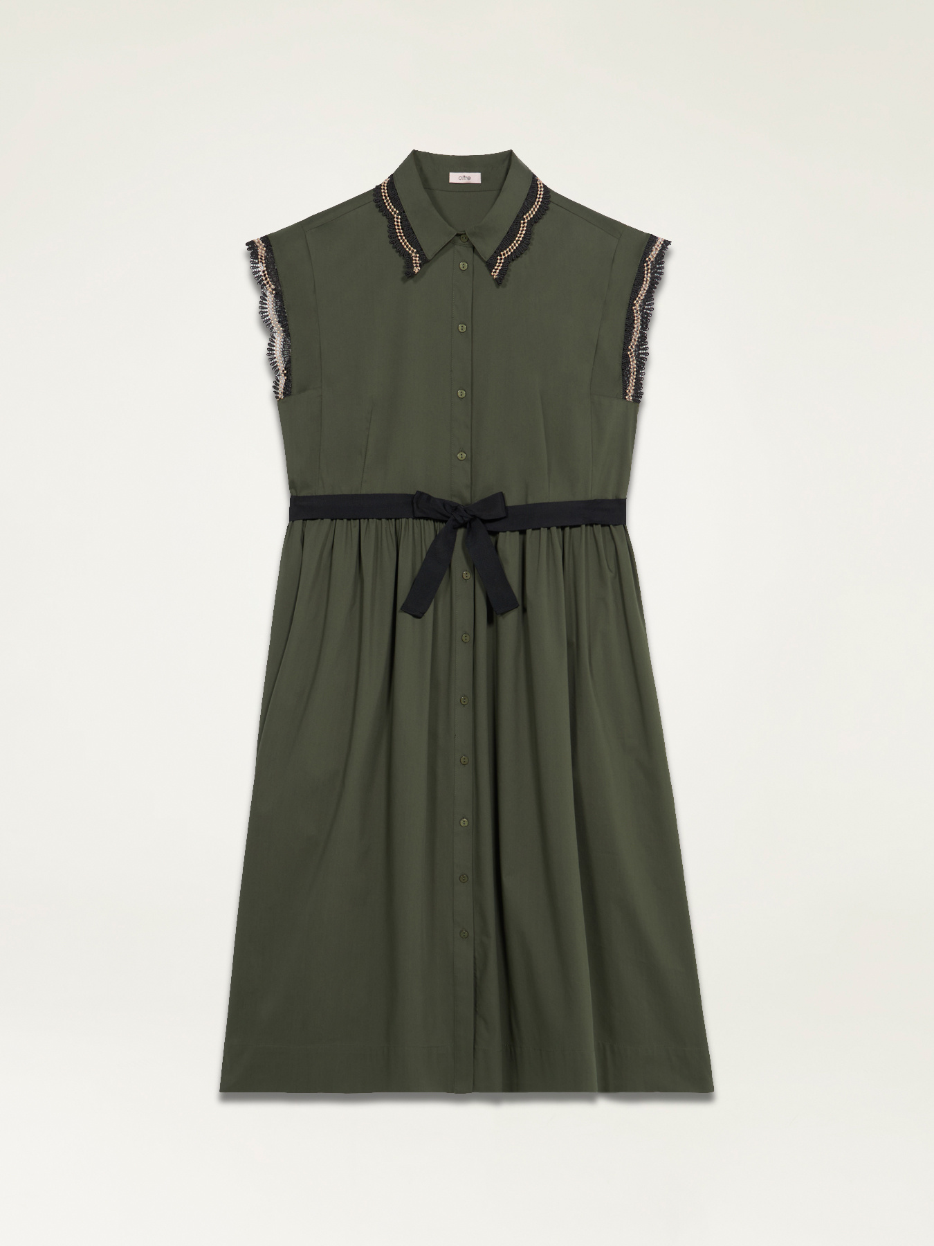 Chemisier dress with macram&eacute; details image number 4