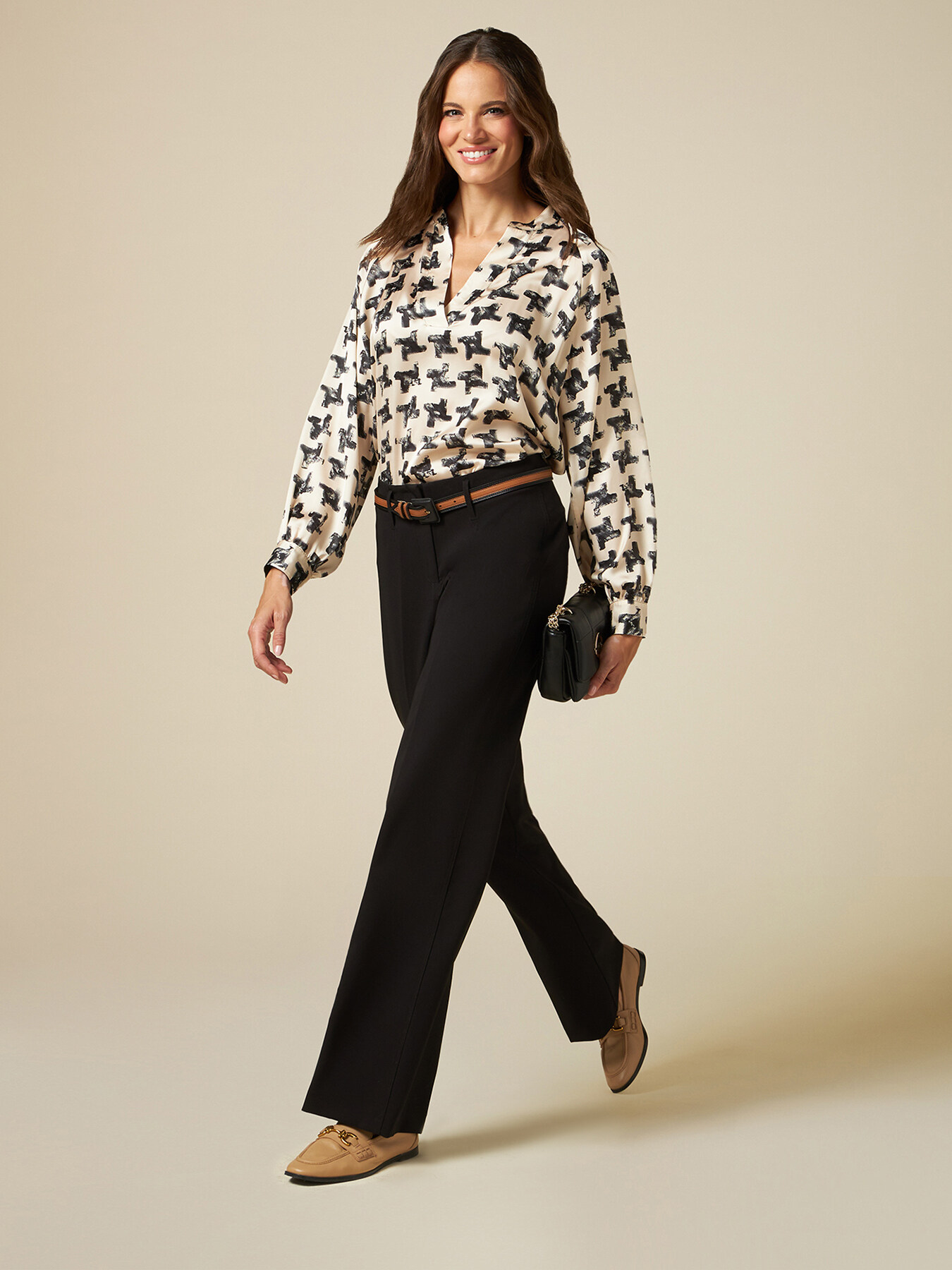 Gemusterte Satinbluse image number 3