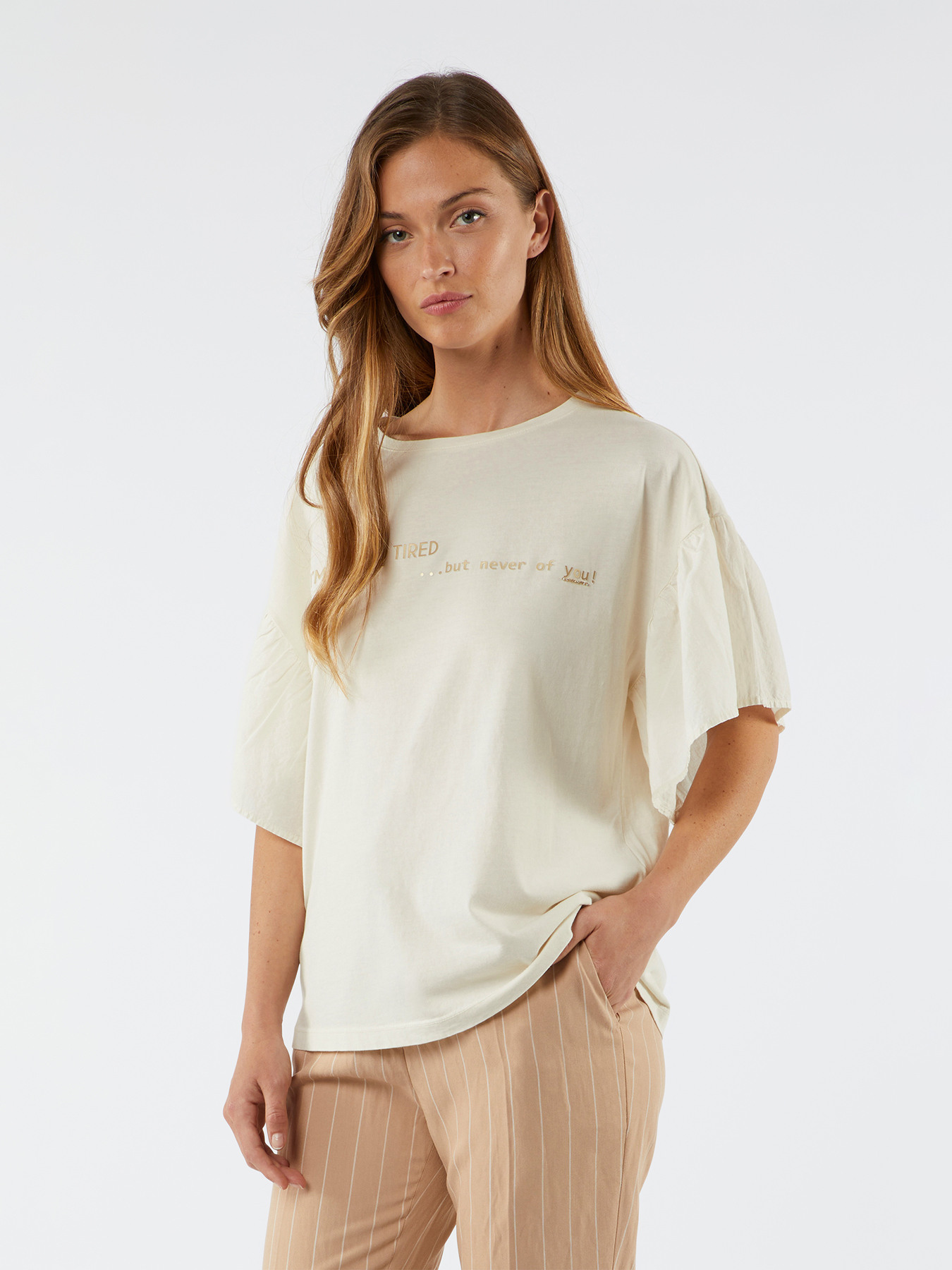 Candy T-shirt with lettering application image number 0