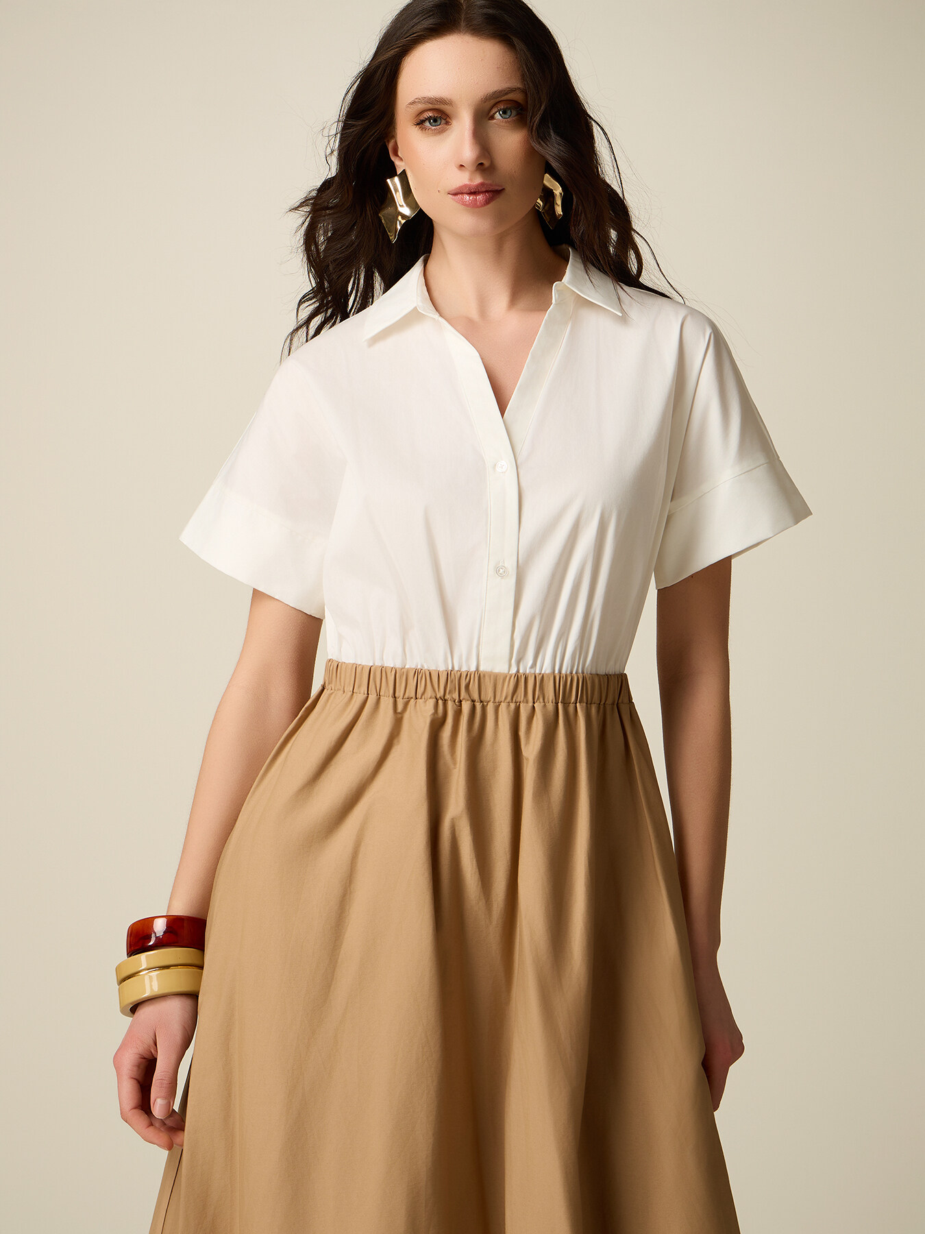Long color block dress image number 2