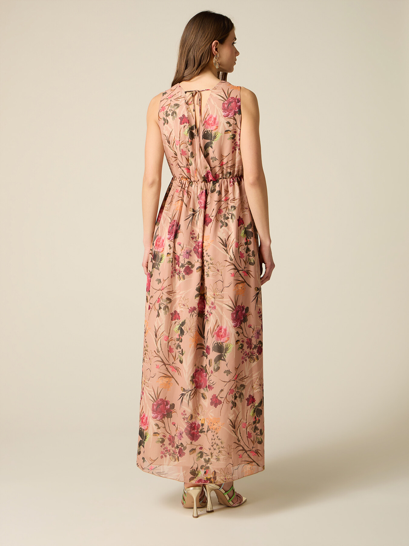 Vestito lungo in georgette fantasia image number 1