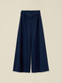 Pantaloni wide leg con baschina in vita image number 4
