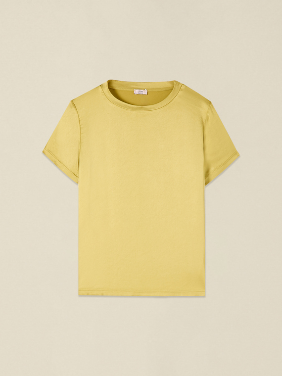 Blusa maniche corte in raso