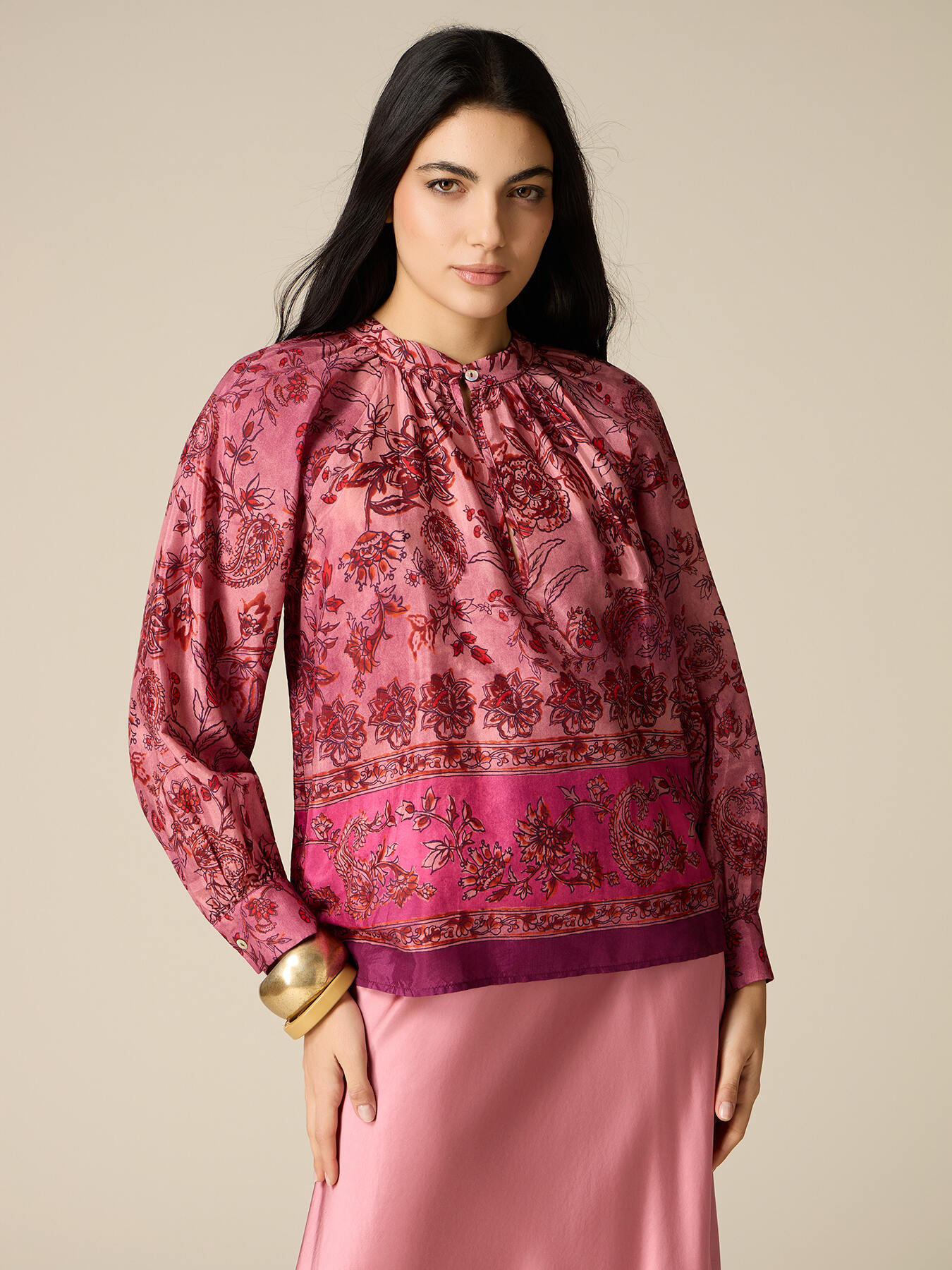 Foulard print blouse image number 0