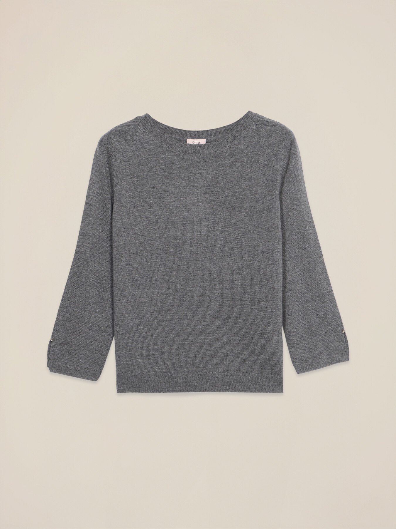 Pull en laine et cachemire avec boutons image number 3