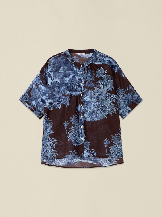 Camisa de muselina estampada